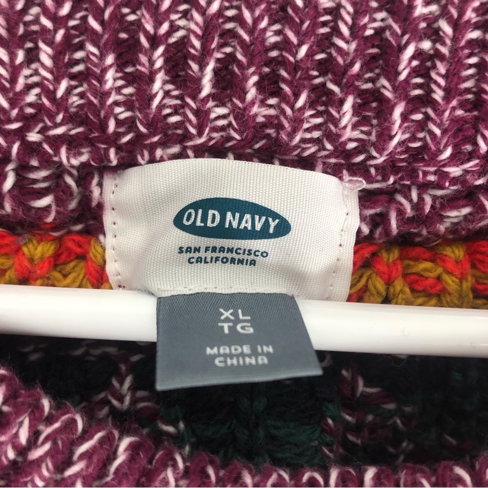 Old Navy Colorful Purple and White Sweater - Picture 3 of 5